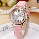 New Fashion Women Watches Leather Quartz Wristwatch Ladies Dress Rhinestone Watch Women Reloj Mujer Montre Femme Watches JY0491