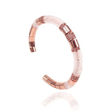 New Brand Watch Accessories Original Bracelets Rose Gold Color Brown CZ Tube & Red Stone Stringed Up Bangles For Men & Women