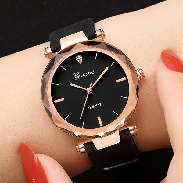 Hot Sell Newest Luxury Brand Geneva Watch Womens Watches Silica Quartz Dress Ladies Wrist Watch Waterproof relogio feminino