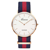 Fashion Casual Quartz Watch with Multicolor Nylon Cloth Watchband Wristwatch Simple Designer Women Men Watches Clock Orologio