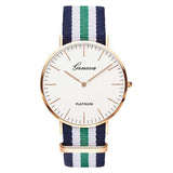 Fashion Casual Quartz Watch with Multicolor Nylon Cloth Watchband Wristwatch Simple Designer Women Men Watches Clock Orologio
