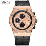 BAOGELA Men's New Quartz Watches 2019 Waterproof Chronograph Casual Luminous Wrist Watch Man Leather Strap Relogios 1805 Blue