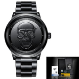 Men 3D Skull Watch LIGE Top Brand Quartz Stainless Steel Watchs Men Fashion Business Waterproof Creative Clock Relogio masculino