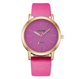 Top Brand High Quality Fashion Womens Ladies Simple Watches Geneva Faux Leather Analog Quartz Wrist Watch clock saat Gift