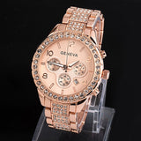 Watches Women Fashion Luxury Brand Wristwatches Relogio Feminino  Ladies Gold Steel Quartz Watch Geneva Casual Crystal Rhineston