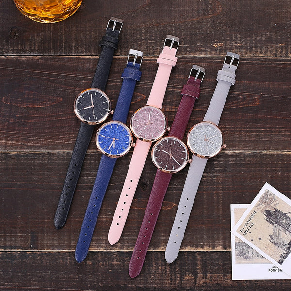 Fashion leather Watches Women Watches Casual Quartz Analog Watches gift Rose Gold Girls ladies Hot Sale Flowers Dress clock