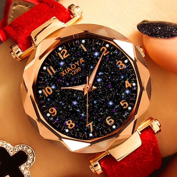 Fashion Women Watches 2019 Best Sell Star Sky Dial Clock Luxury Rose Gold Women's Bracelet Quartz Wrist Watches New Dropshipping