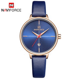 NAVIFORCE Women Watches Luxury Brand Lady Quartz Watch Women Fashion Casual Leather Strap Auto Date Dress Wristwatch reloj mujer