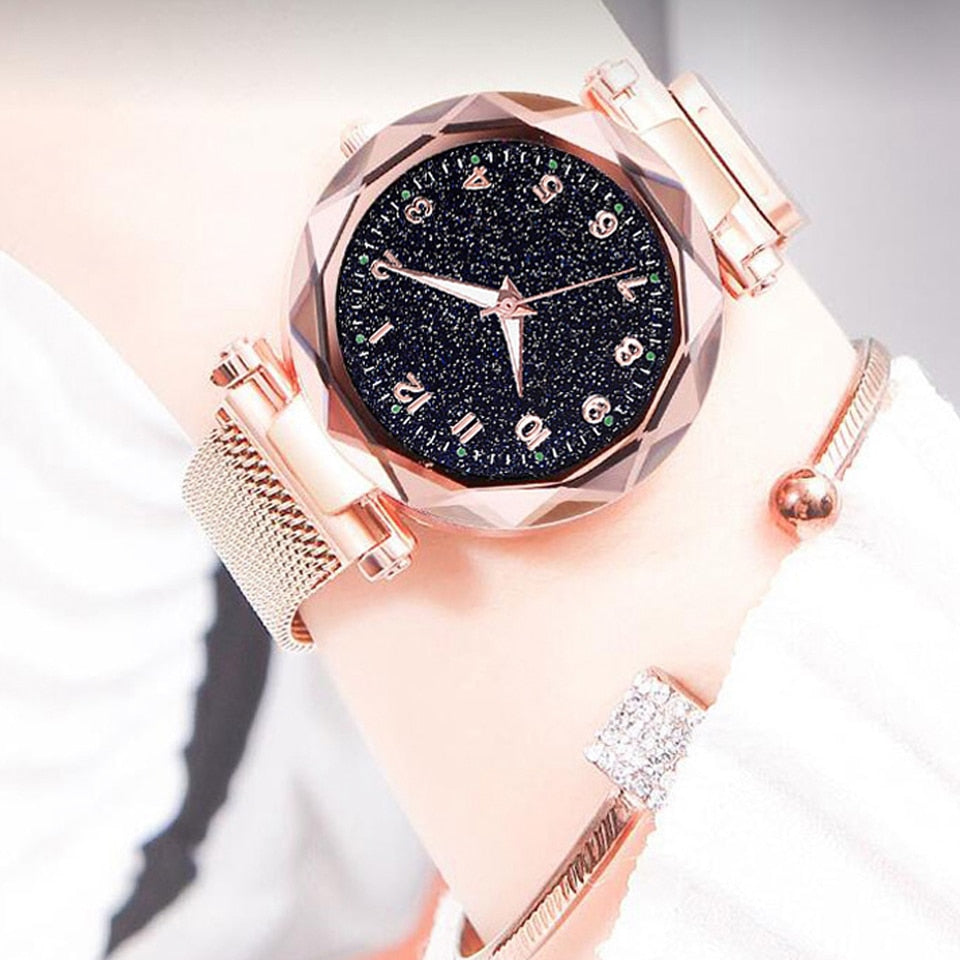 Luxury Luminous Women Watches Starry Sky Magnetic Female Wristwatch Waterproof Rhinestone Clock relogio feminino montre femme