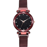 Luxury Diamond Rose Gold Women Watches Starry Sky Magnetic Mesh Ladies Quartz Wrist Watch For relogio feminino montre femme 2018