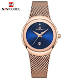 NAVIFORCE Luxury Brand Watch Women Fashion Dress Quartz Watch Ladies Full Steel Mesh Strap Waterproof Watches Relogio Feminino