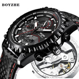 Men New Automatic Mechanical Watch Mens Top Luxury Brand Military Sports Leather Male Waterproof Wrist Watches Relogio Masculino