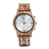 BOBO BIRD Wooden Men Watch Wooden Stainless Steel Date Quartz Chronograph Watches Luxury Men's Gift Timepieces relogio masculino