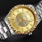 YAZOLE Diamonds Quartz Watch Men Watches Top Brand Luxury Dress Wristwatch New Male Wrist Watch For Men Clock Hour With Calendar