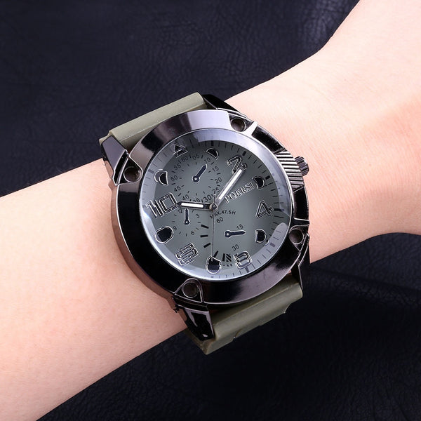 Quartz High Quality Sport Luxury Mens Watch Fashion Military Army Silicone Watches Analog Stainless Steel Wrist Watch zegarek